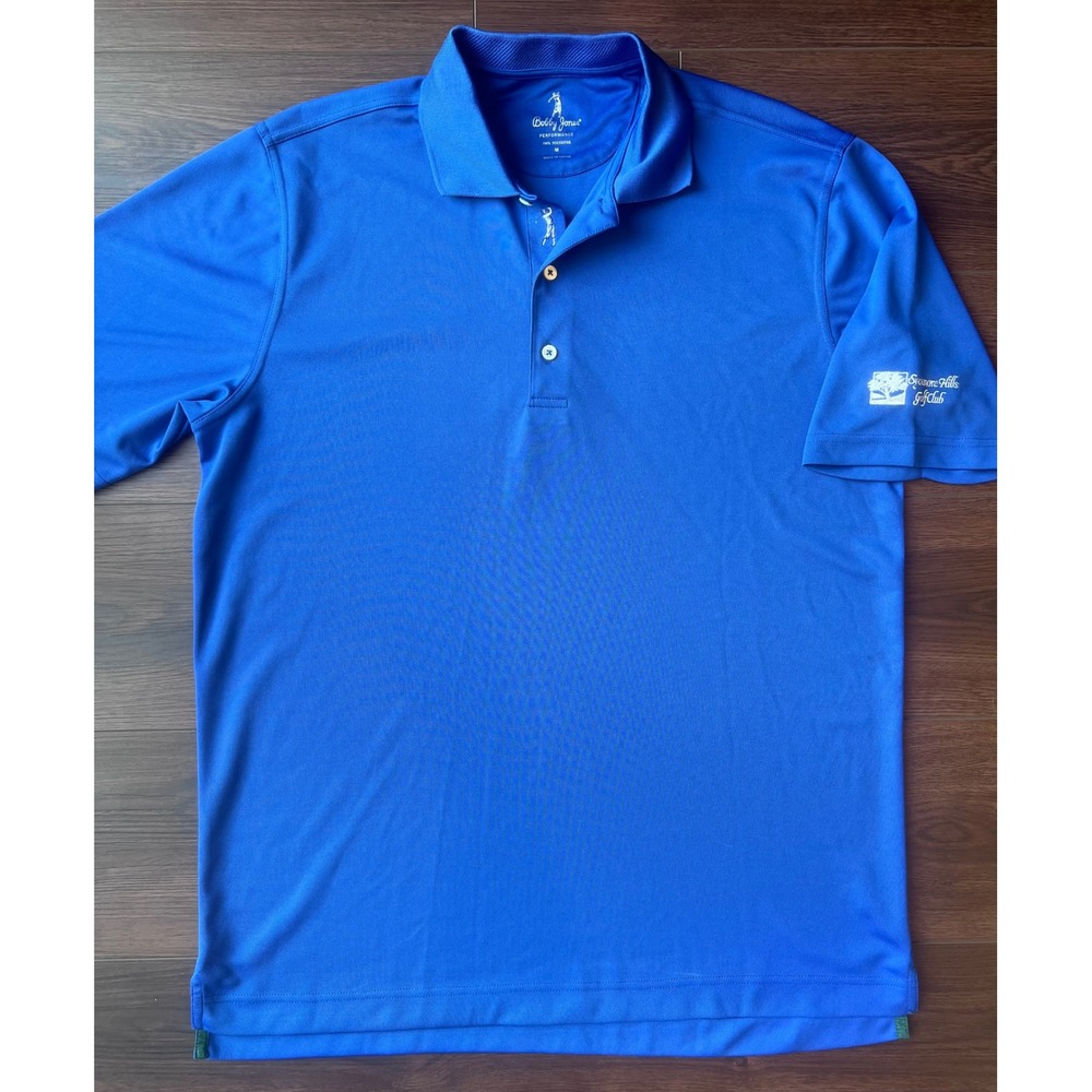 Bobby Jones Performance Mens Blue Golf Polo Shirt Sycamore Hills M Short Sleeve